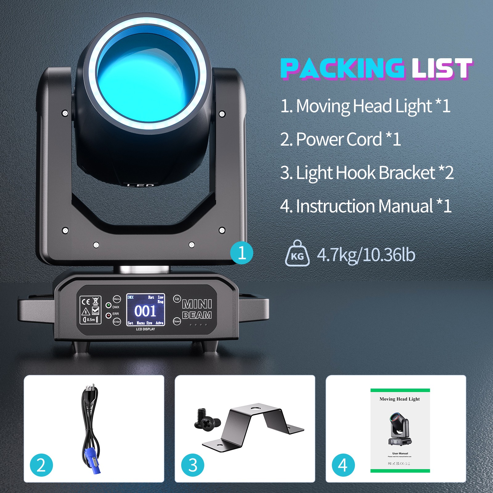 18Prism Beam Moving Head Light 250W LED Rotation DMX Gobo Stage Lighting DJ Show