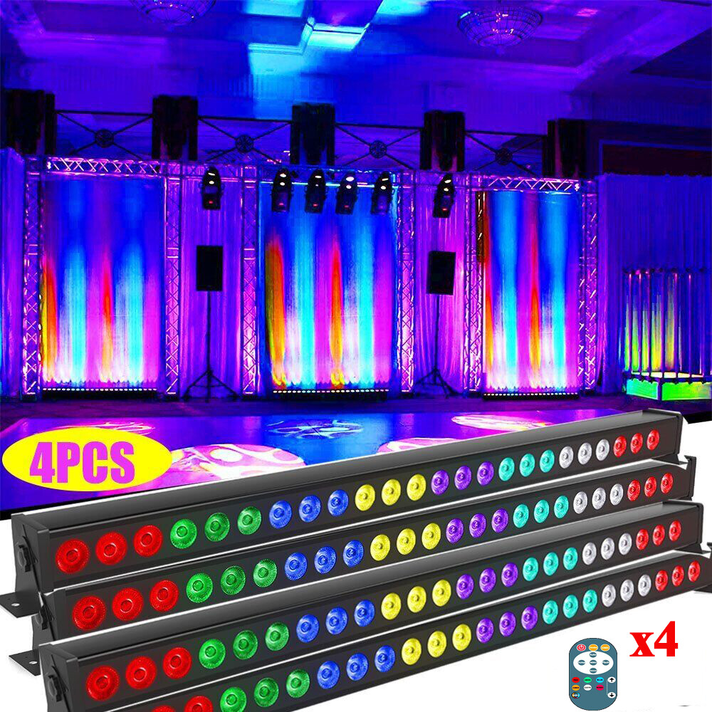 Bar Light 120W RGB 24LED Wall Wash Light DMX Stage Strip Party Disco Lamp Remote