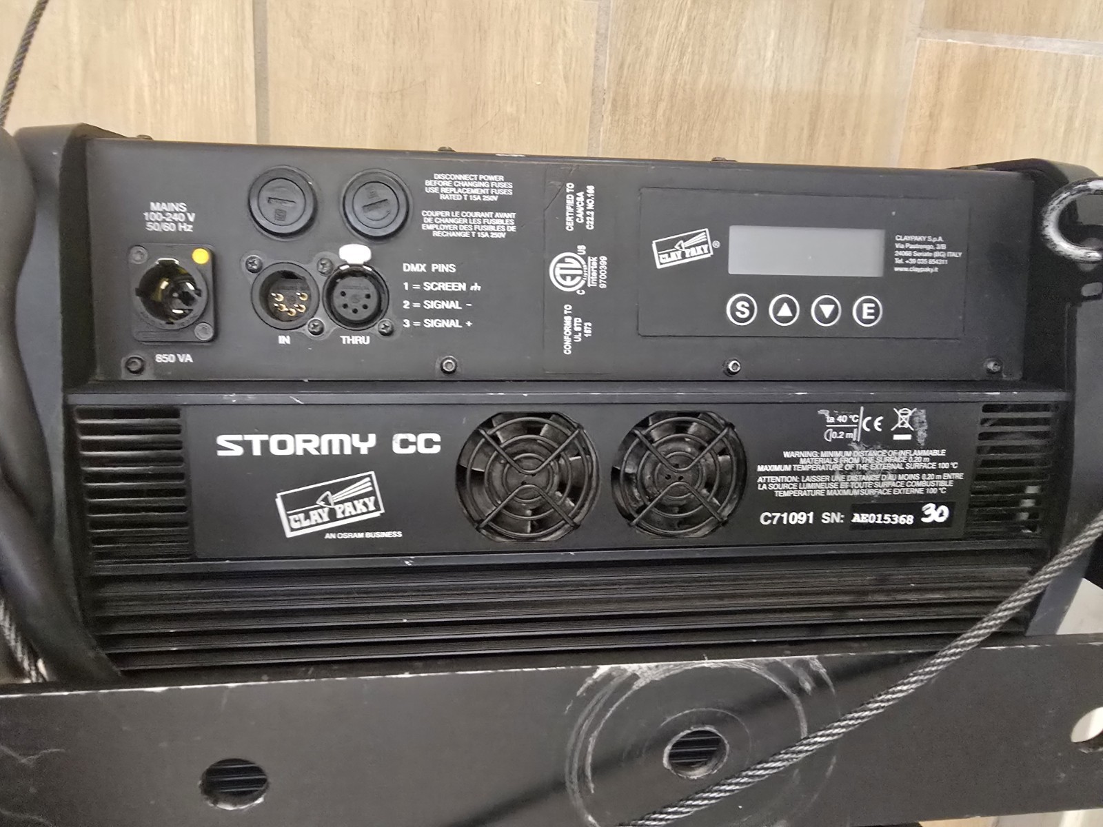 Clay Paky Stormy CC DMX HID Beam Effect Light White C71091 Manual Pan/Tilt