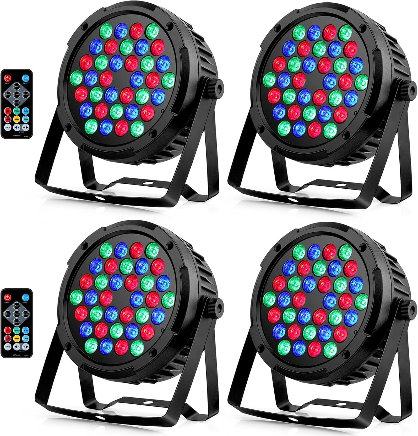Dynamic Color Mixing Par Lights – 4Pack Sound Activated