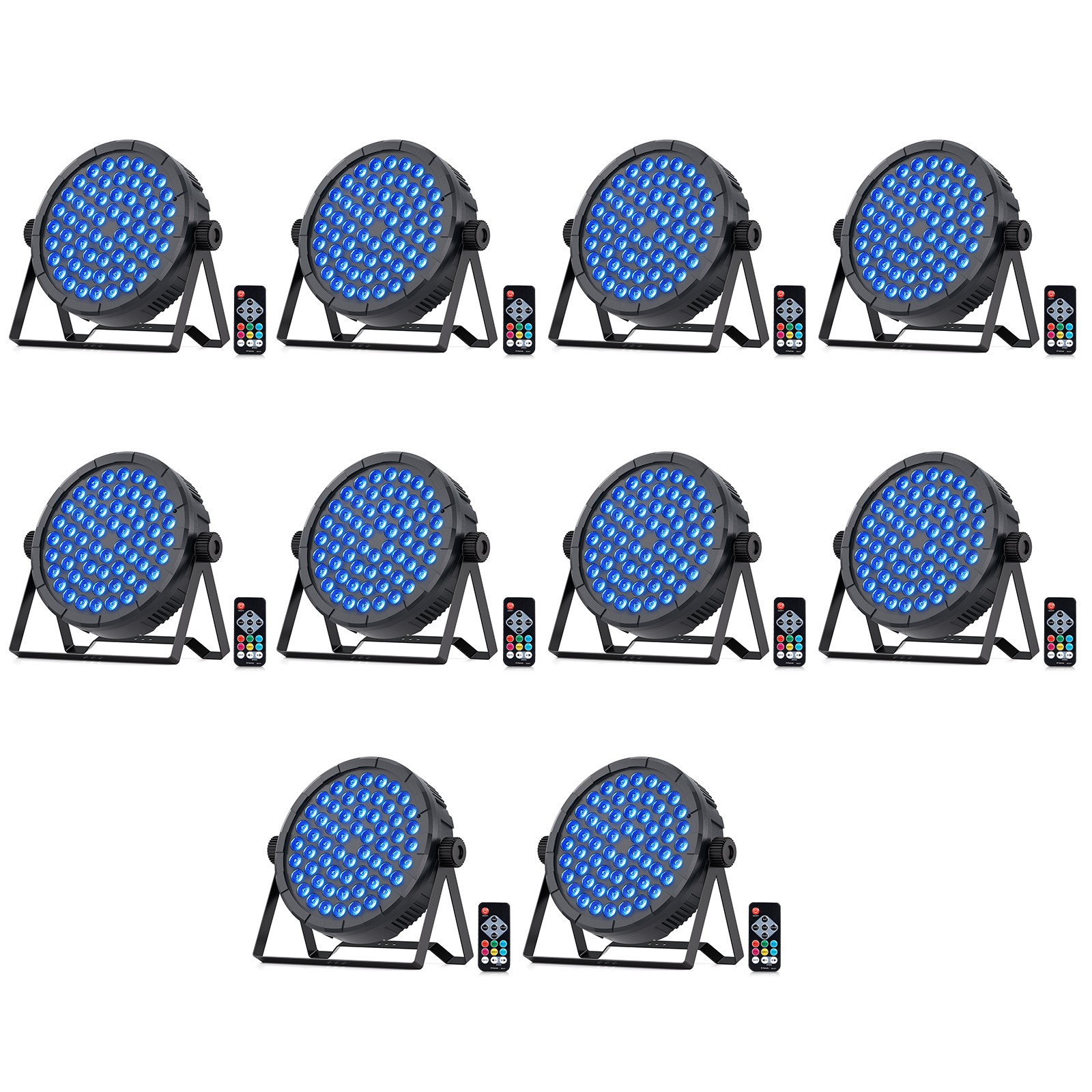 10x 180W Rechargeable Par Light RGB Battery Powered Wireless 60LED DJ Uplights