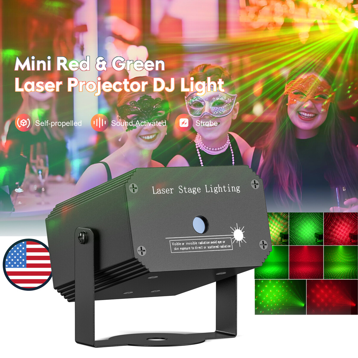 Laser Stage Lighting RGB Pattern Projector LED RGB DJ Disco KTV Show Party Light