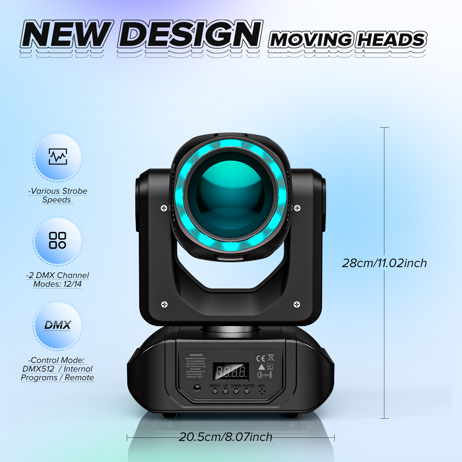 150W LED Moving Head Lights 18Prism RGBW Gobo Beam Stage Spot Light DJ Party DMX