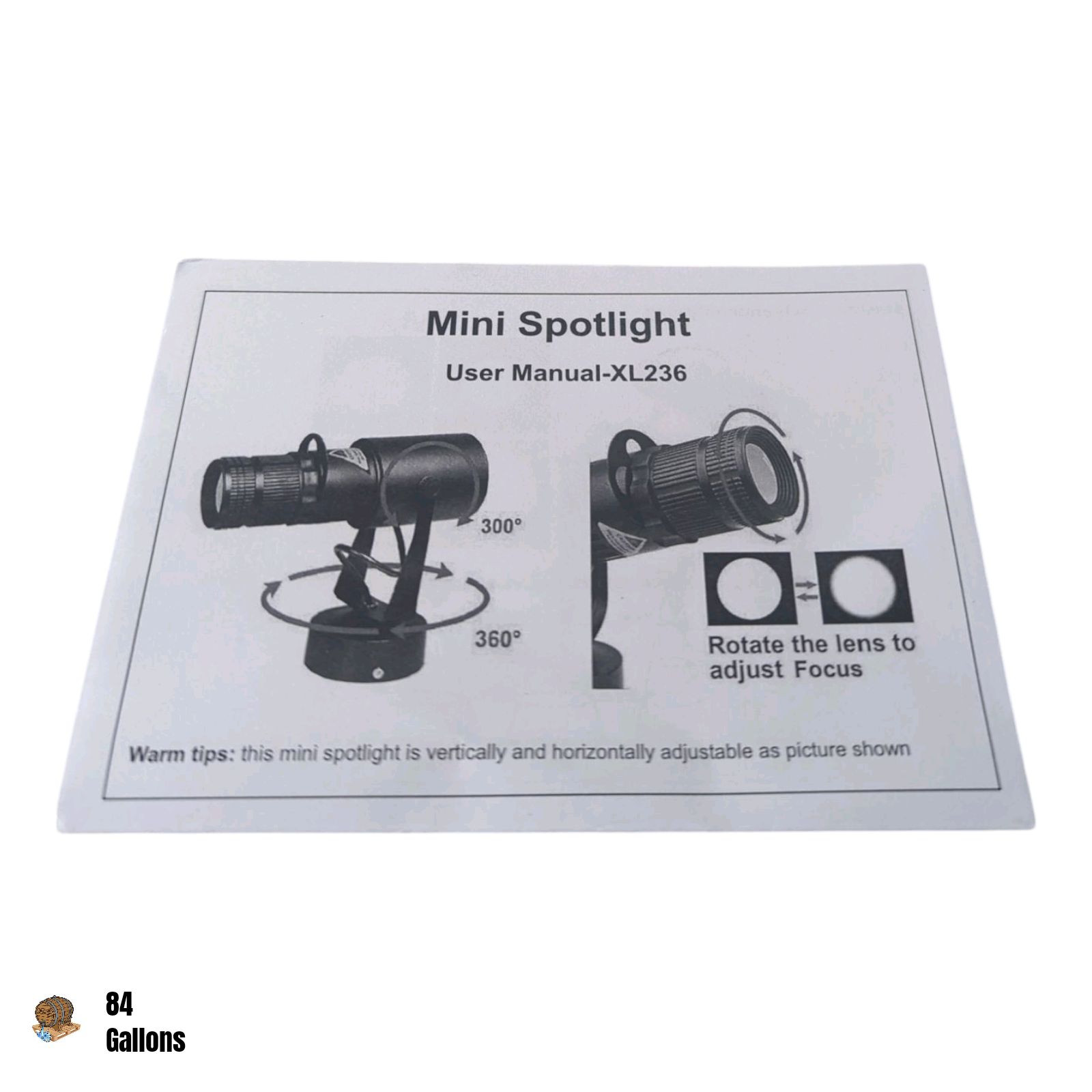 LED Pin (Round, White) Spot Light with 4 Adjustable Apertures & Manual Focus