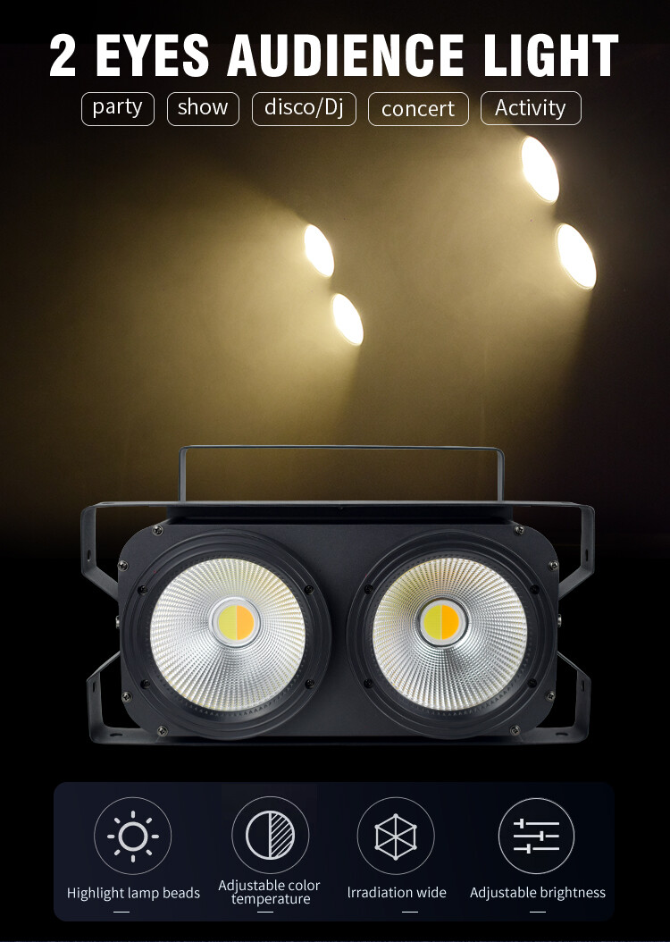 200W COB LED Par Stage Light DMX Audience Blinder Warm Cool White DJ Disco Party