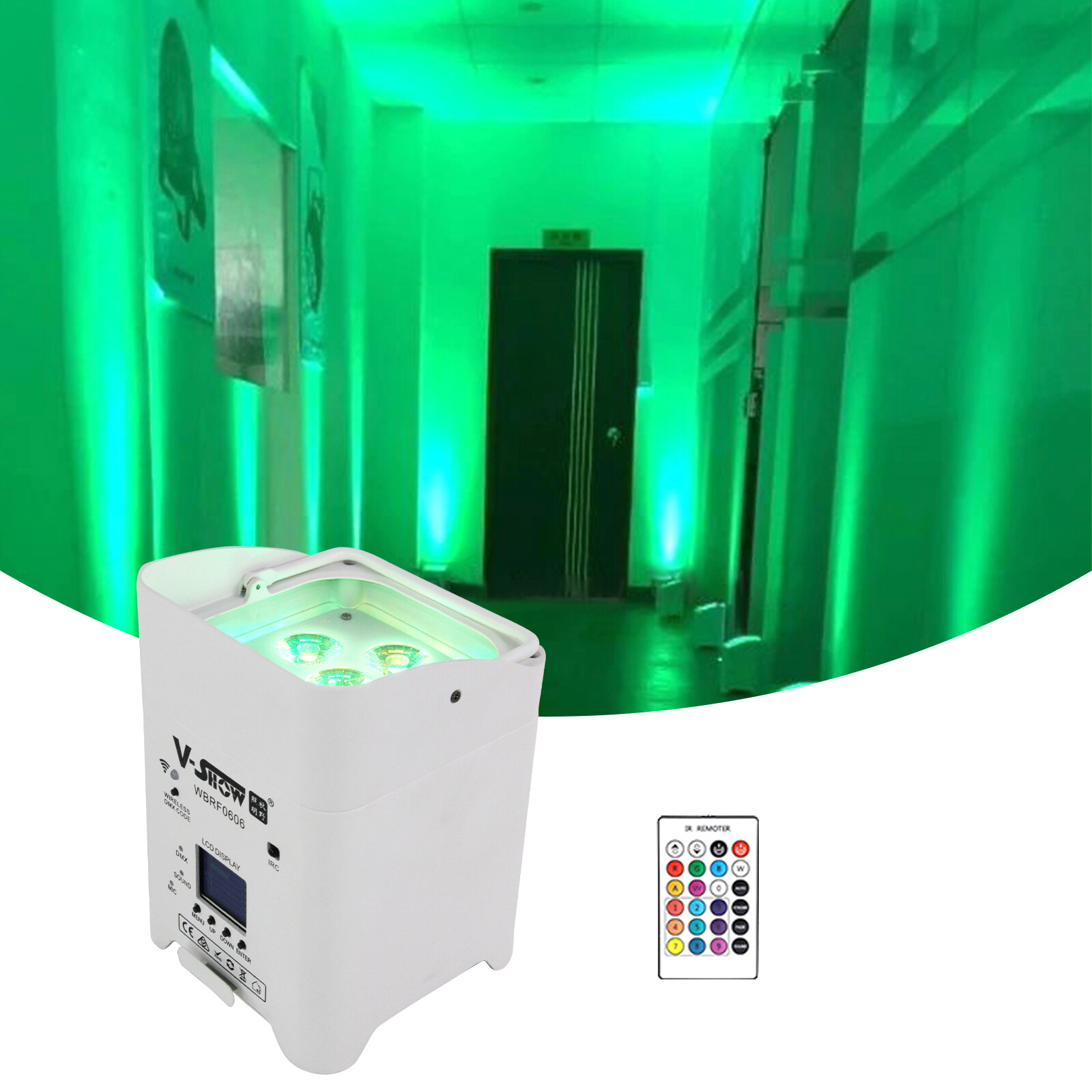 V-Show 1PC Wireless WIFI Battery Par Uplight 6x18W 6in1 RGBWA UV for Wedding