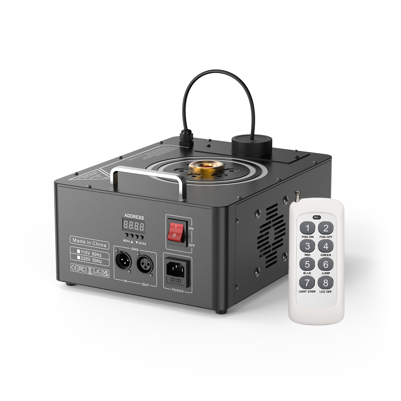 Remote Controlled 1500W Fog Machine RGB Smoke Fogger For Concert Stage Effect