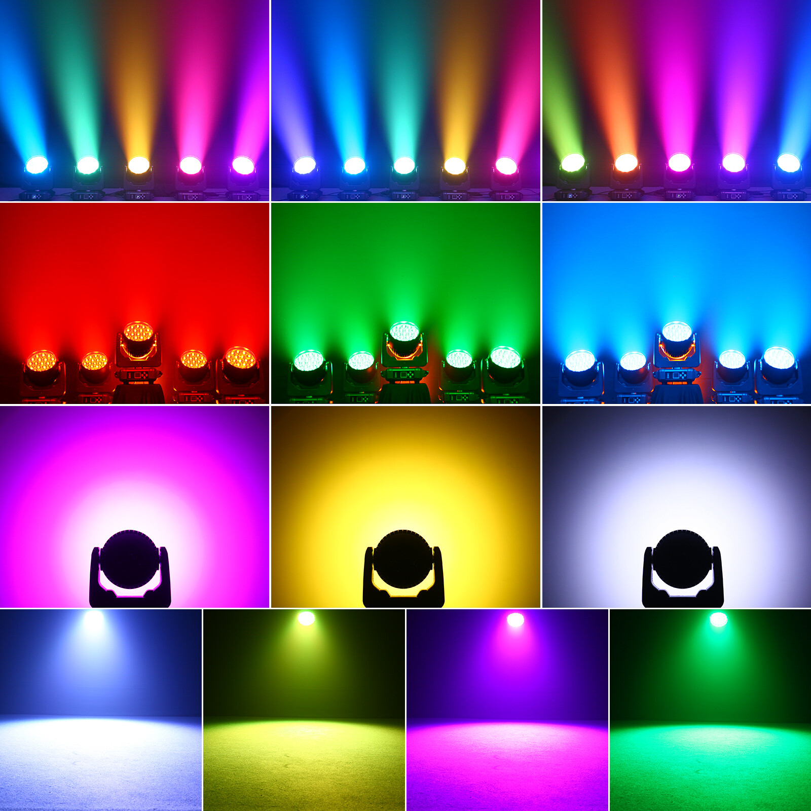 4PCS 285W 19LED Moving Head Light RGBW Zoom Beam Stage Wash Lighting DJ Party