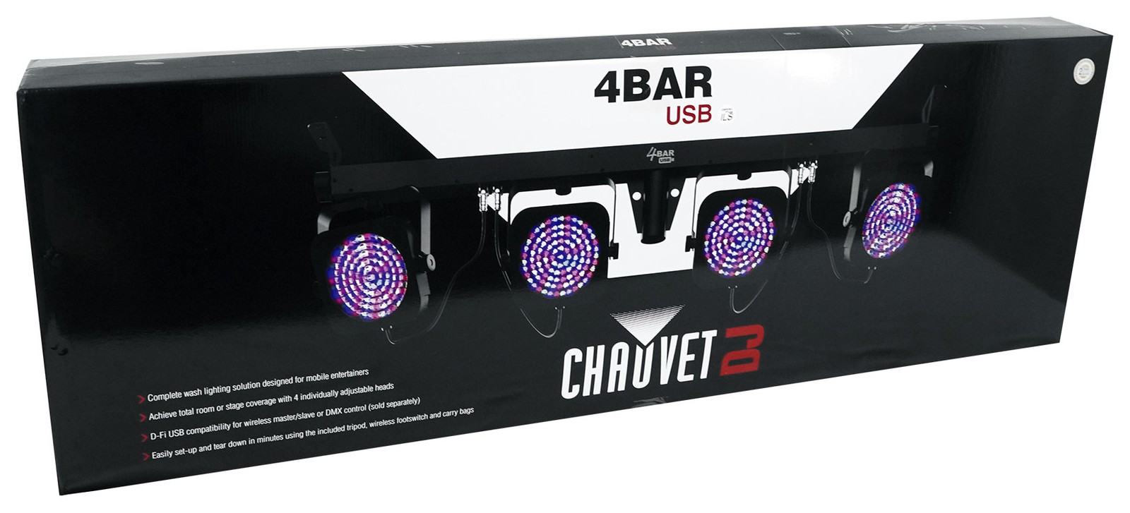 2 Chauvet DJ 4BAR ILS Wash Lighting Kits 8) Par Lights+Tripods+Footswitches+Bags