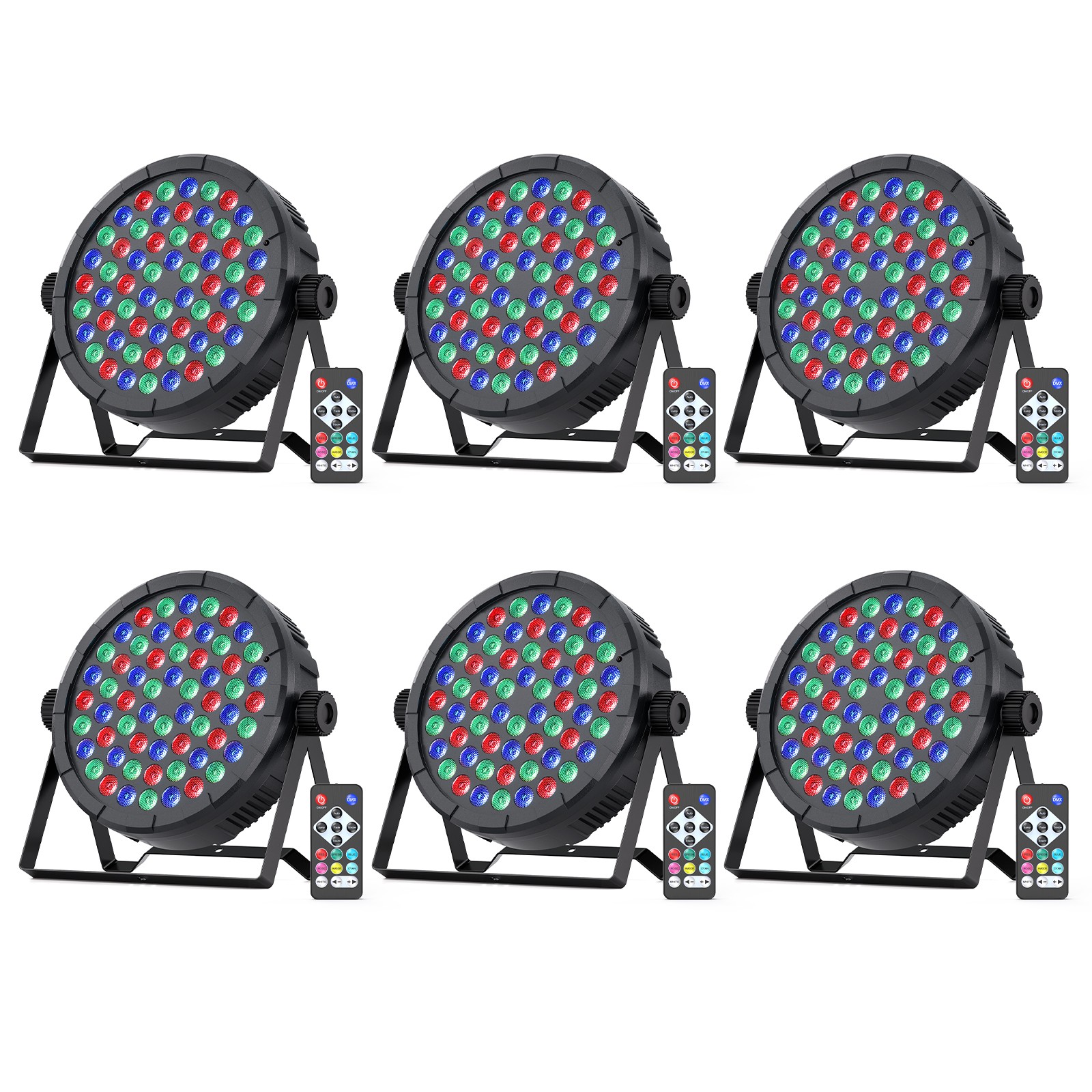 LED Par Lights 60LED Stage Light with Sound Activated&DMX Control Strobe Light