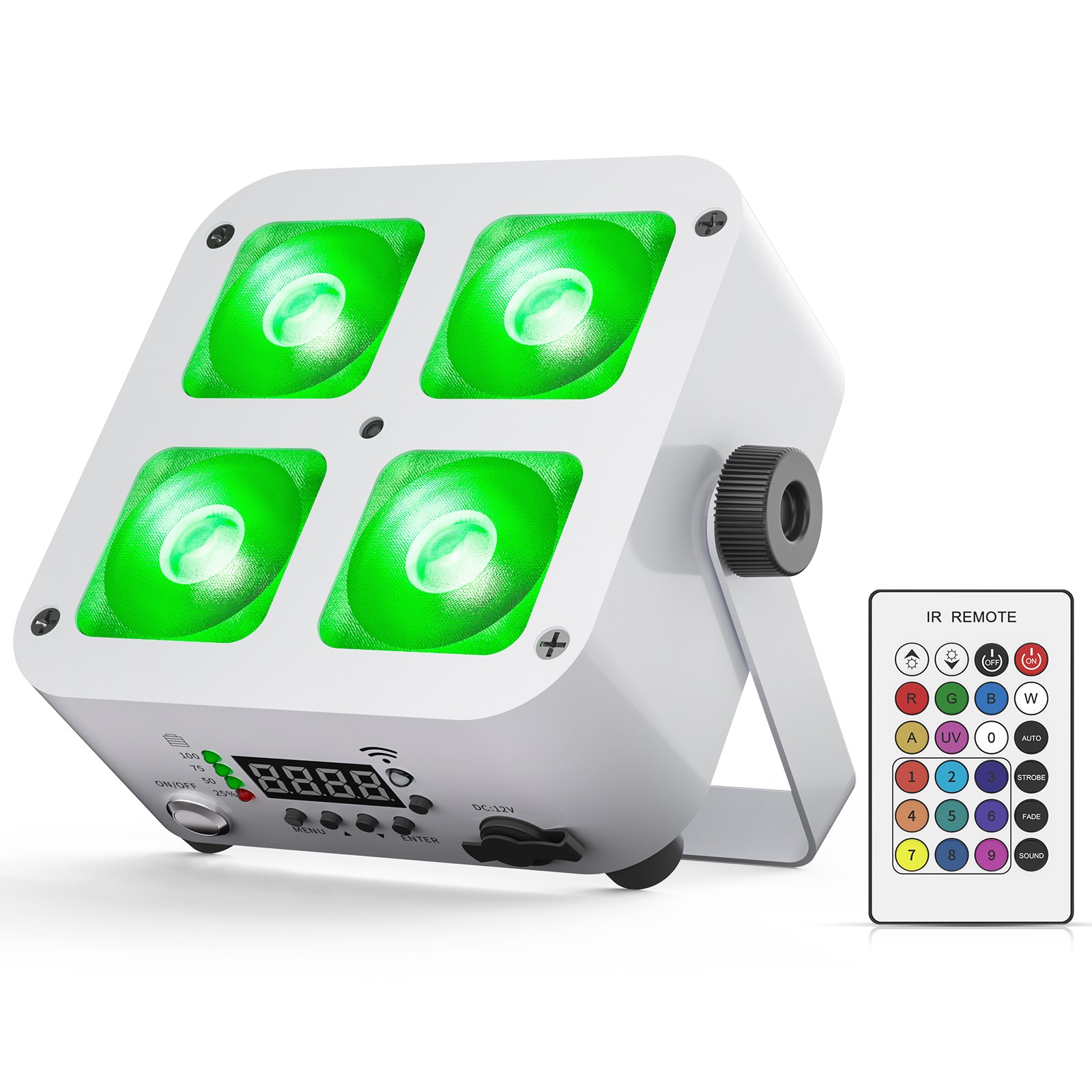 4x25W Wireless Battery LED Par Light RGBWA+UV DMX App Events Wedding Lighting