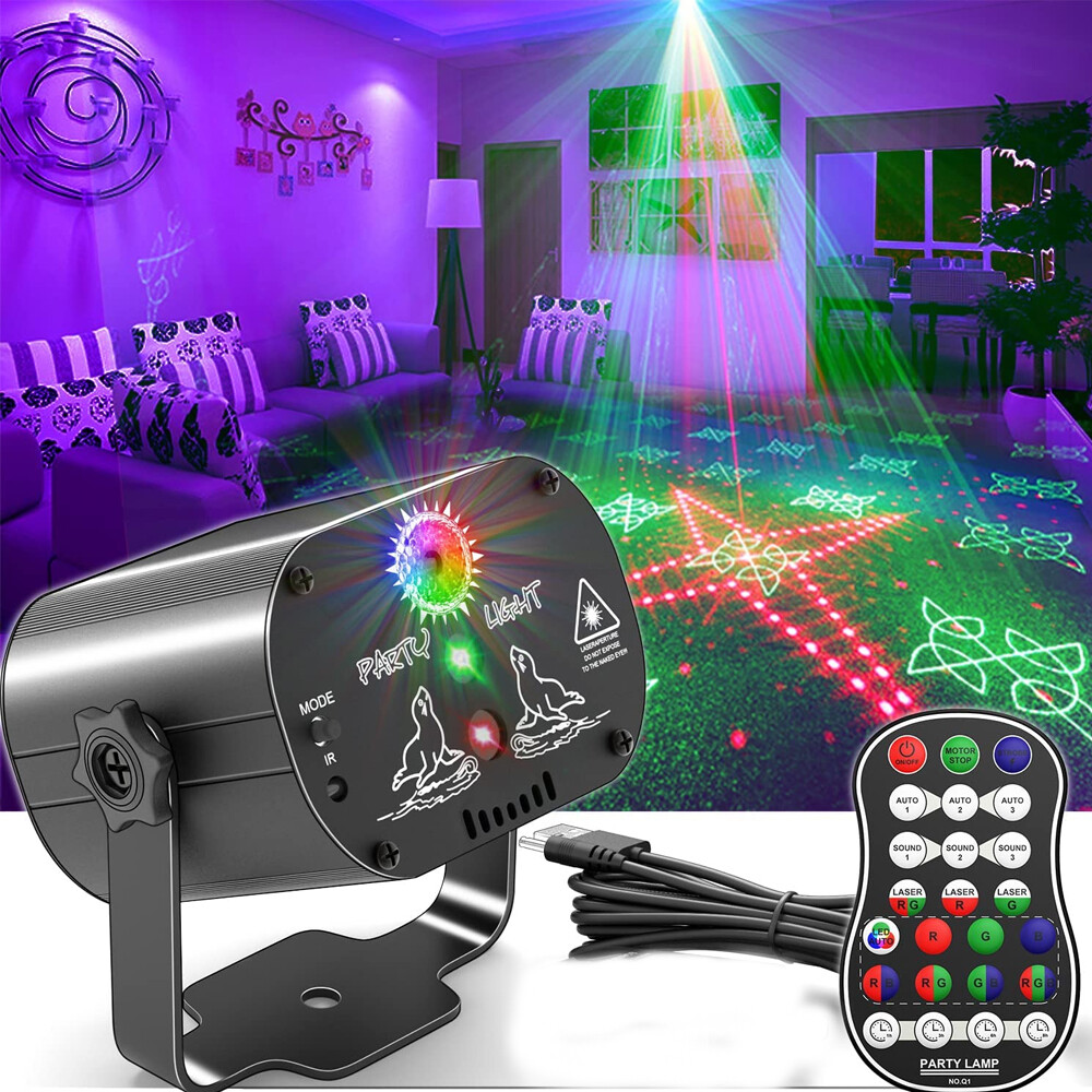Mini 1024 Patterns Projector LED RGB Laser Stage Light DJ Disco Show Party Light