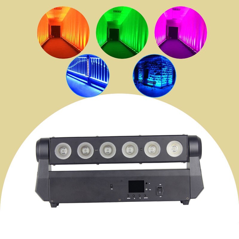 Battery rechargeable LED wall washer 6*18W RGBWAUV 6in1 stage moving head light