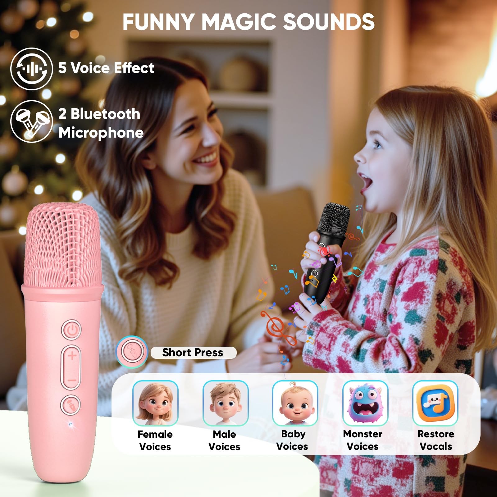 Karaoke Machine with Disco LED Lights for Adults Kids, Portable Bluetooth Spe…