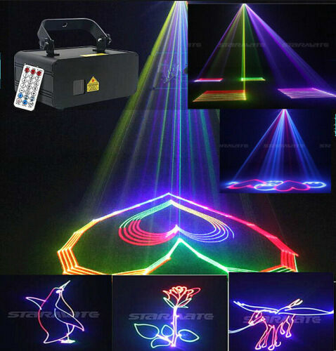 TOP DMX Full Color 3D Animation RGB 500mW Laser Beam DJ Christmas Stage Light KK