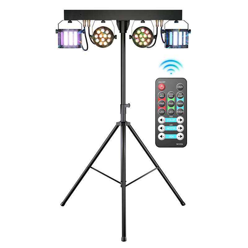 4PCS DJ Lights with Stand RGBW Stage Lighting System Party Wedding Light Set USA