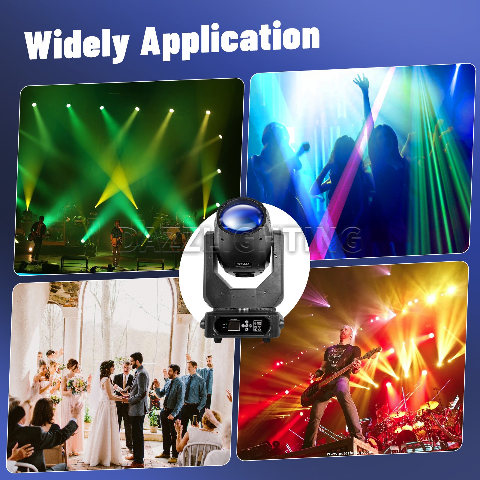 PAIDUN 230W 7R Sharpy Beam Moving Head Light Rainbow Prism Effect Spot Lighting