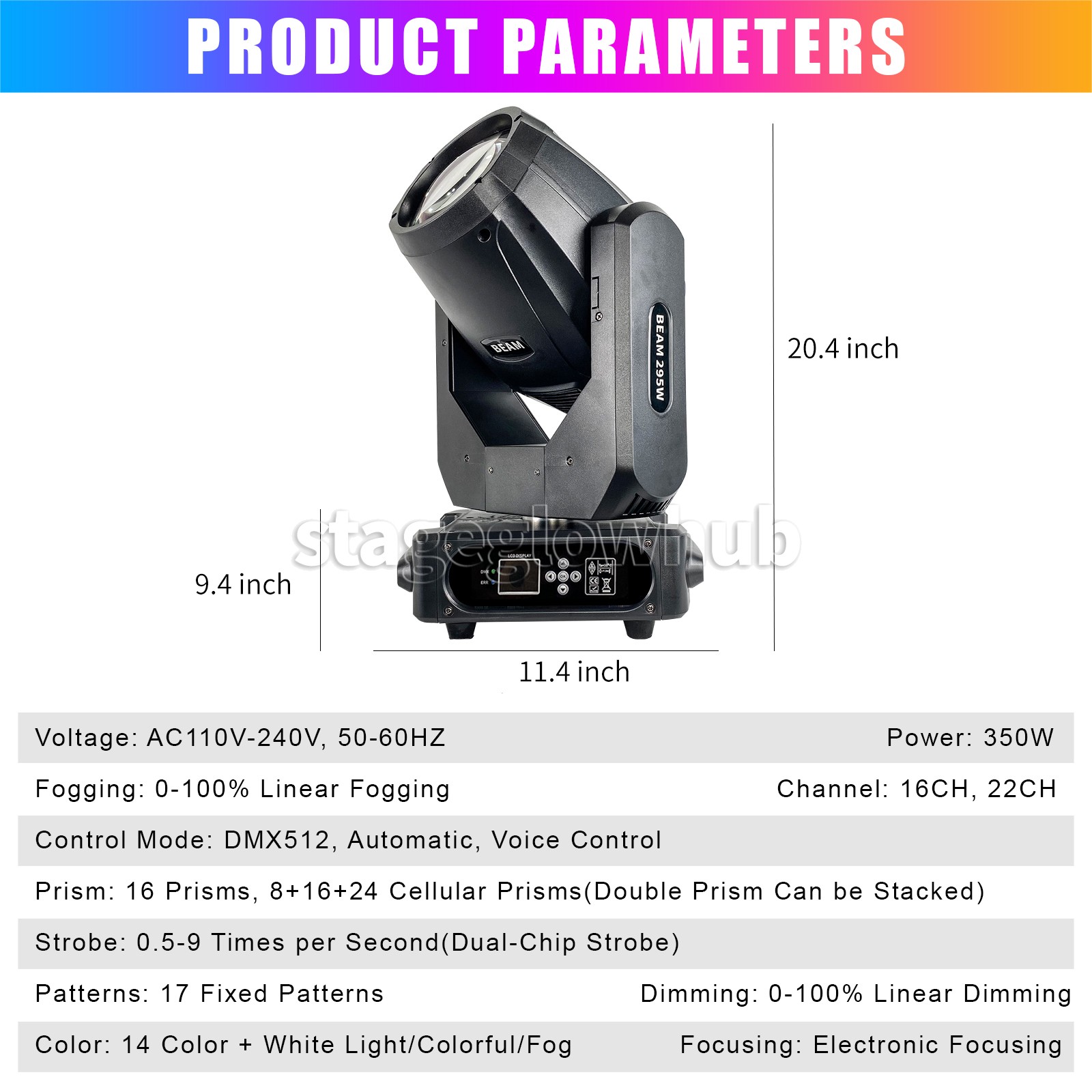 PAIDUN 2PCS 295W 14R Beam Moving Head Spot Light Road Case Disco DJ Dance Party