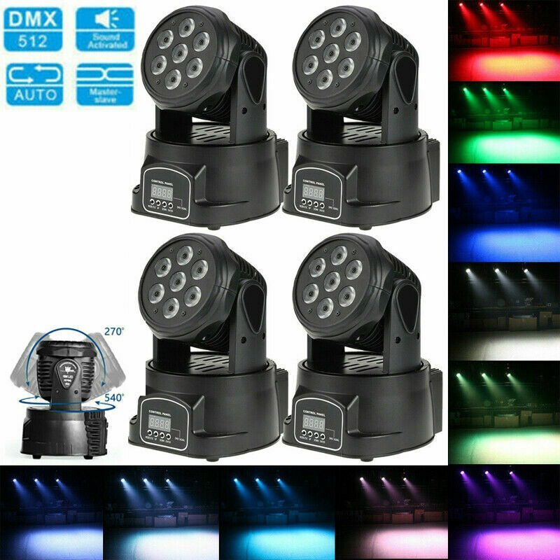 8PCS Moving Head 105W RGBW LED Beam Stage Lighting DMX DJ Halloween Disco Light