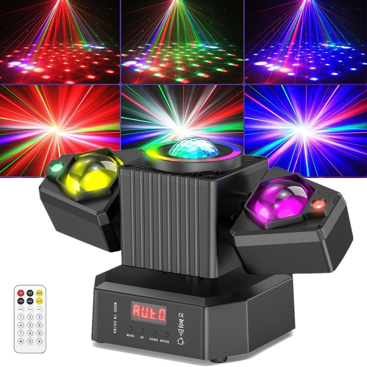RGBW Laser Light LED Moving Head Disco Stage Lighting Beam DMX512 Party DJ 50W
