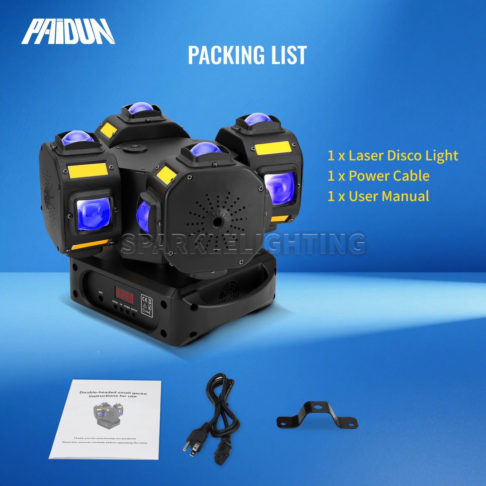 PAIDUN 200W Rotation Laser Beam Moving Head Light DMX Music Control Disco Bar DJ