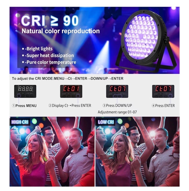Stage Lighting 120W Par Light RGBW-in-1 Stage Lights, DJ Light DMX for 4