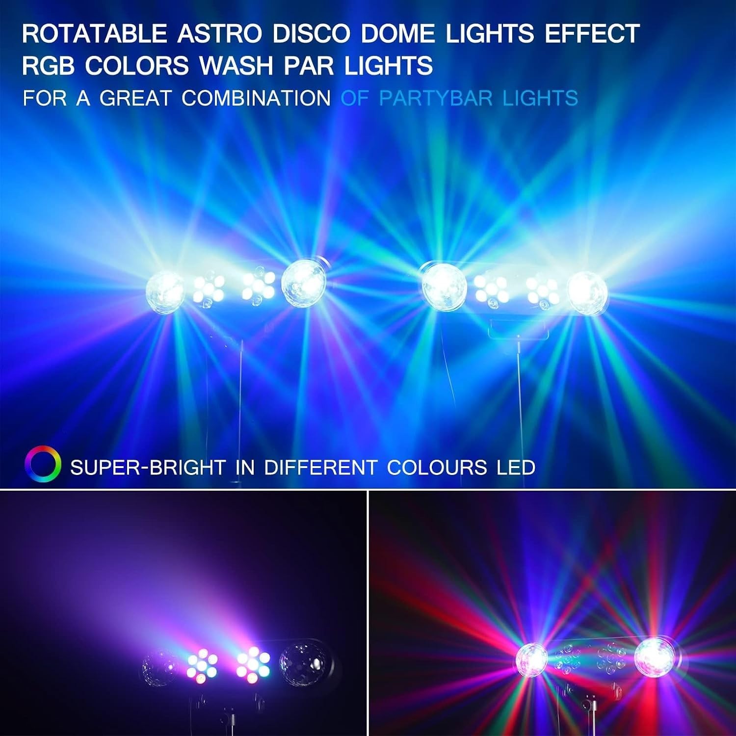 DJ Party Lights with Stand,Party Bar Light, Rotating Ball Disco Lights & Corl…