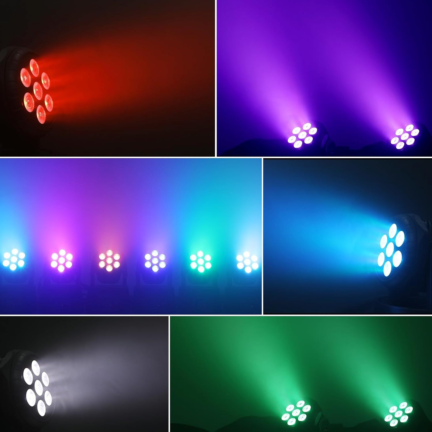 2X 105W Moving Head Stage Lighting RGBW Wash 7LED DMX Mini Light DJ Disco Party