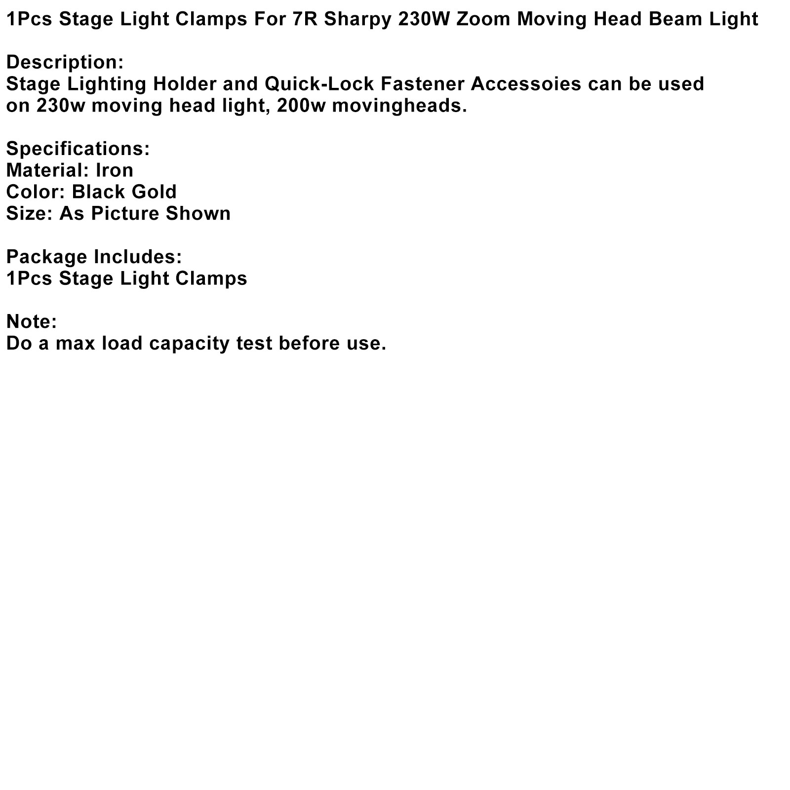 1Pcs Stage Light Clamps For 7R Sharpy 230W Zoom Moving Head Beam Light US