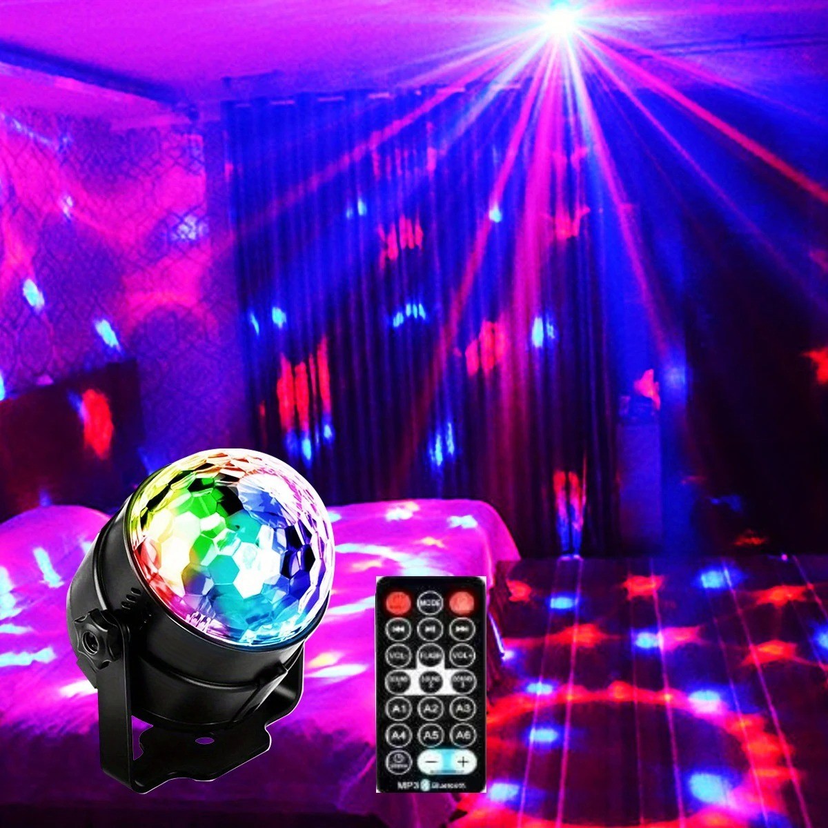 Disco Party Lights Strobe LED DJ Ball Sound Activated Bulb Dance Lamp Decoration