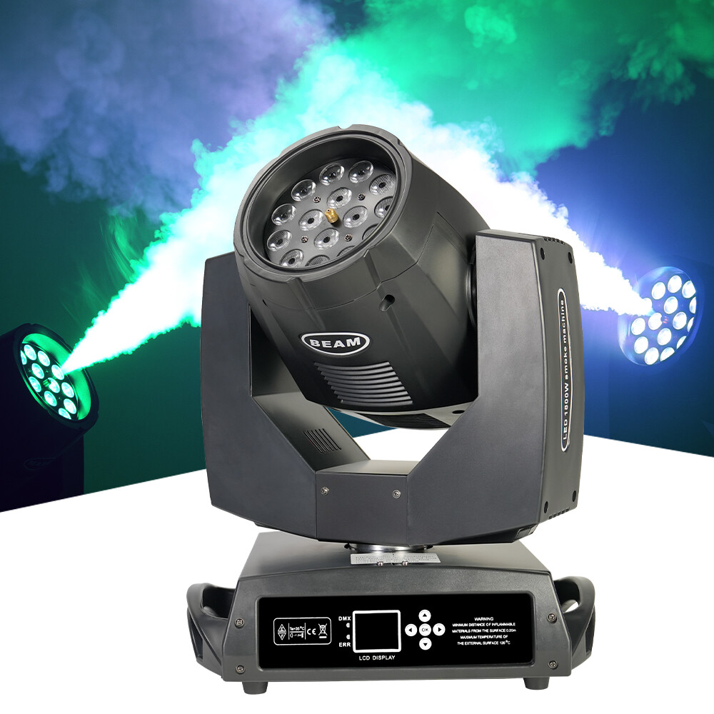 1800W LED Moving Head Fog Smoke Machine Moving Head Wash DMX for Stage DJ Club