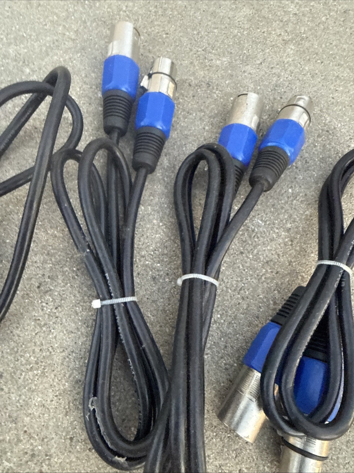 LOT OF 4 – 3 FT DMX Cable 3-pin Pro Audio Cable