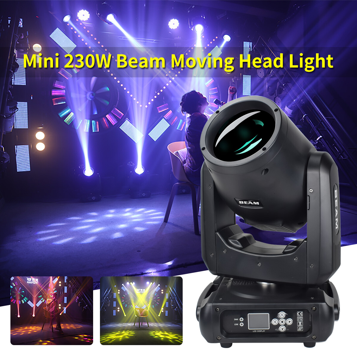 Beam 7R 230W Moving Head Light Mini Stage Light Effect DMX 512 for Disco Bar