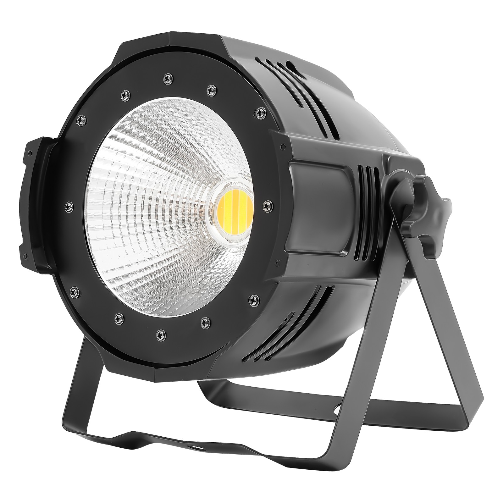 200W Stage Light with Barn Doors,COB LED Spotlights Warm & Cold White Par Light