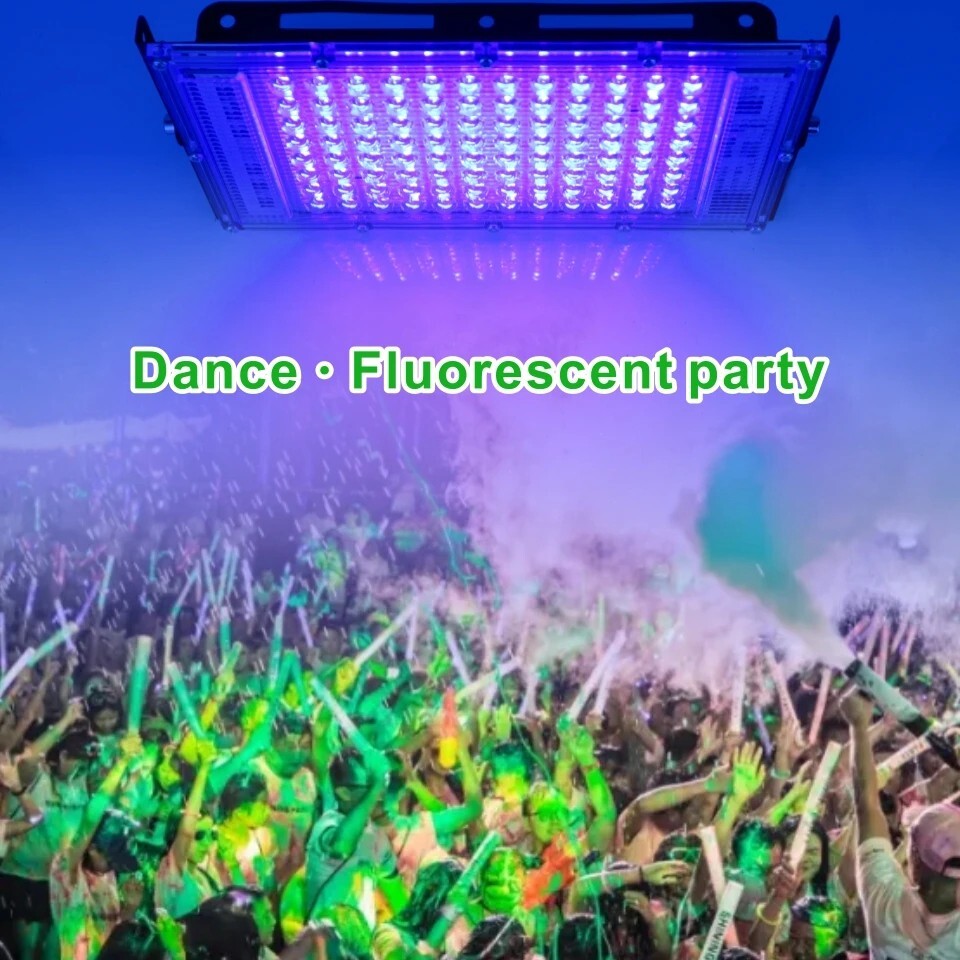LED UV Light 100W Black Party Stage Floodlight Flood DJ Purple Lamp Club Glow
