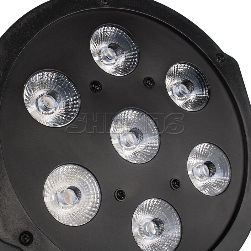6Pcs LED 7x18W RGBWA+UV Flat Par Lighting DMX Control Beam Light Party DJ Club
