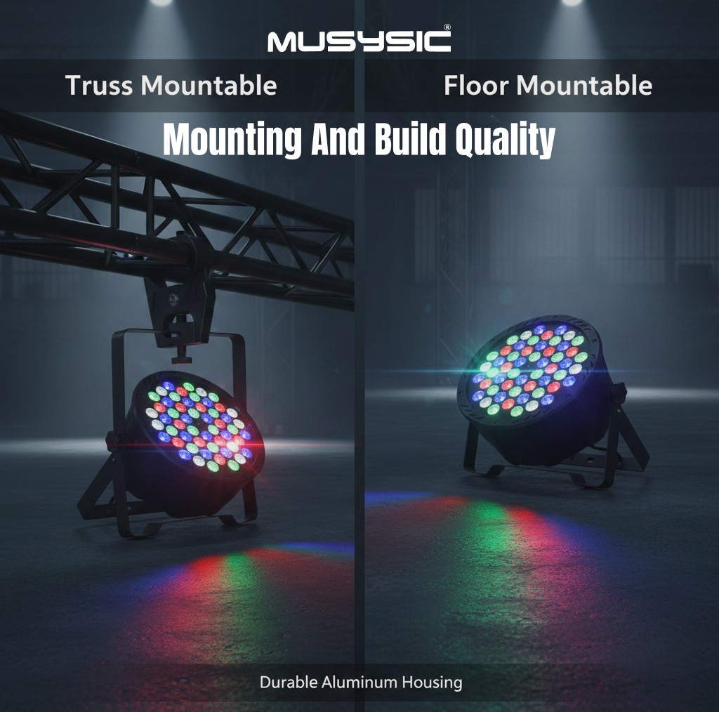 MUSYSIC MU-L100II RGBW LED PAR DMX512 Stage Light 54x1W 8CH Aluminum Uplight