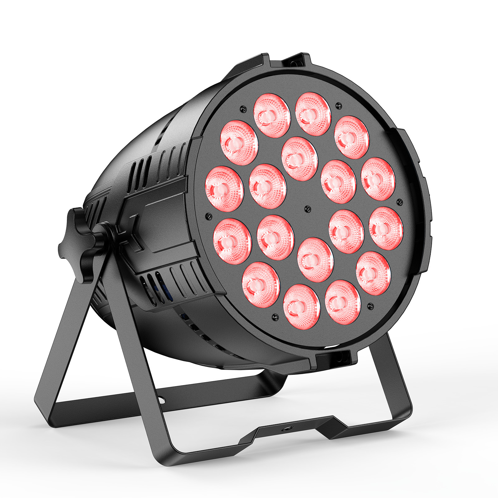 RGB+UV Par Light, 18 LEDs Wide Color Range DMX512 Stage Studio Wedding Events
