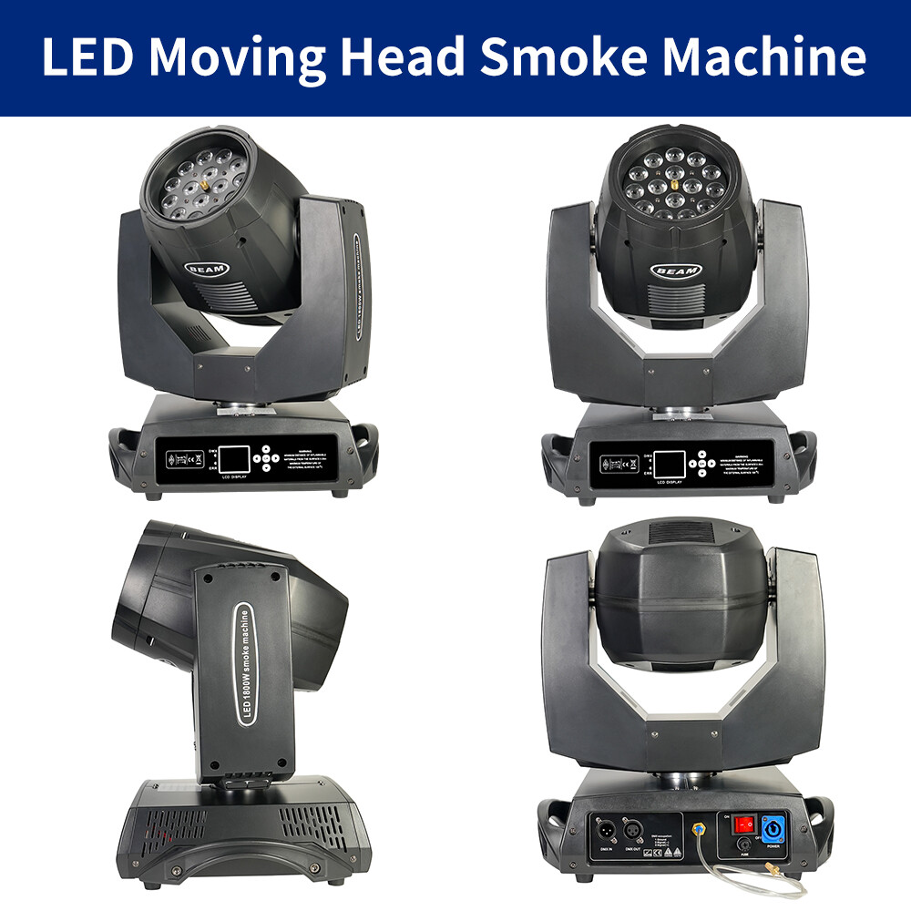 1800W LED Moving Head Fog Smoke Machine Moving Head Wash DMX for Stage DJ Club