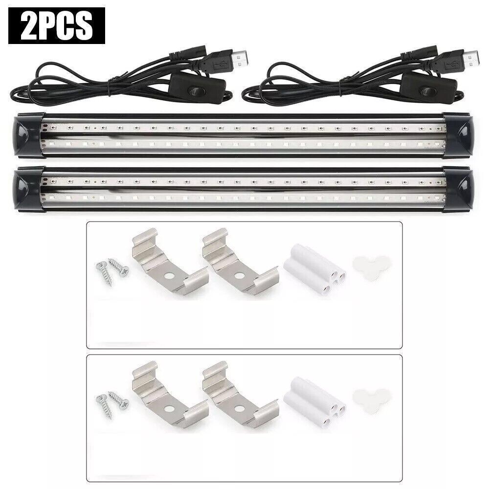 2Pcs 48LED UV Black Light Bar Fixtures Ultraviolet Lamp Strip US Plug Party Club