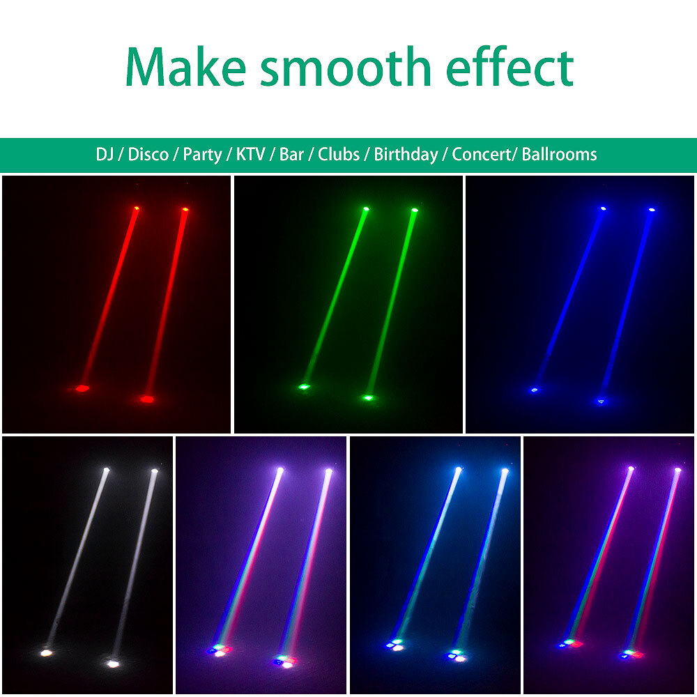 1/2/4PCS Mini LED RGBW 4in1 Moving Head Stage Light DMX Party DJ Beam-Spot Light