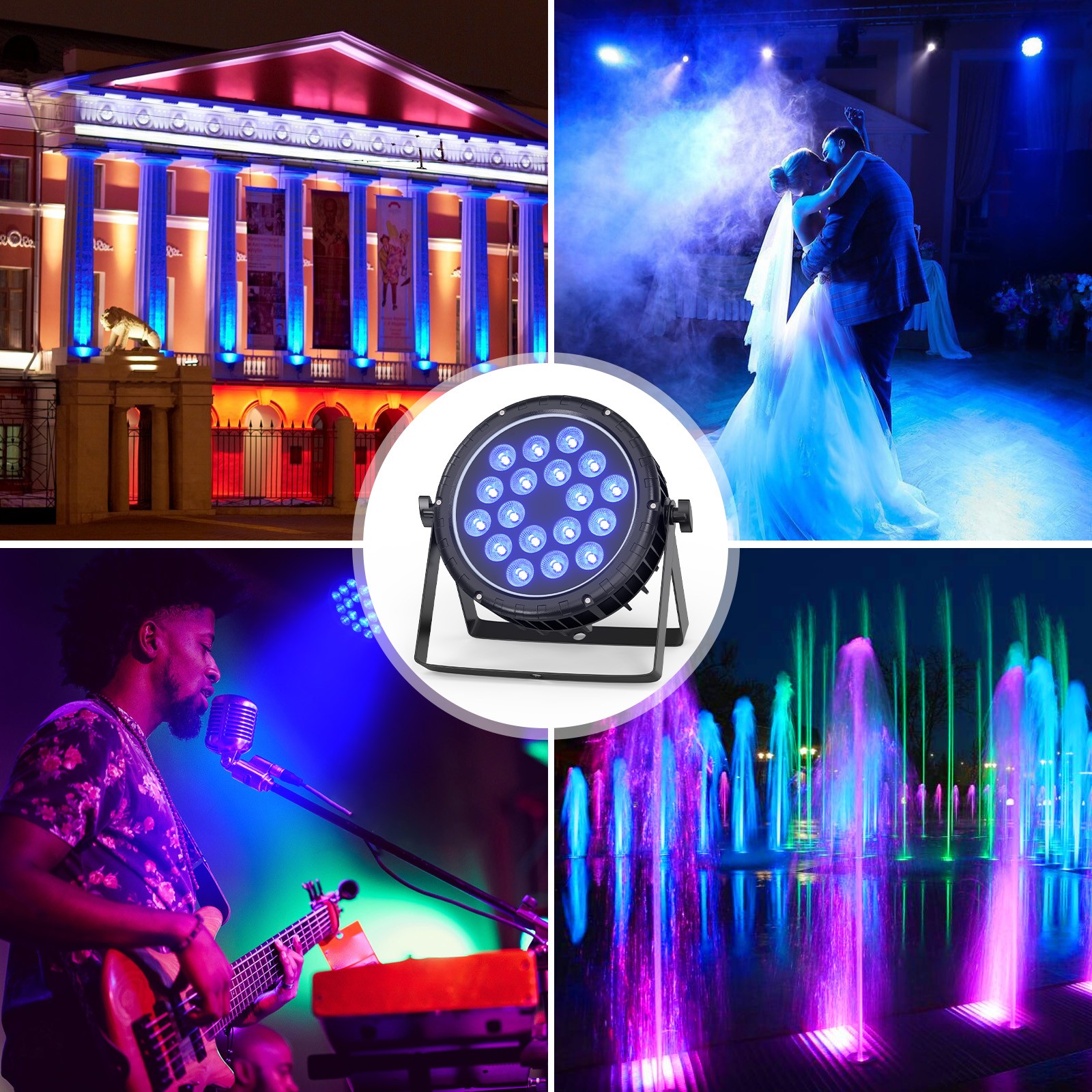 8-Pack RGB 36LED Par Stage Lights DMX Beam Wash Effects DJ Disco Party Lighting