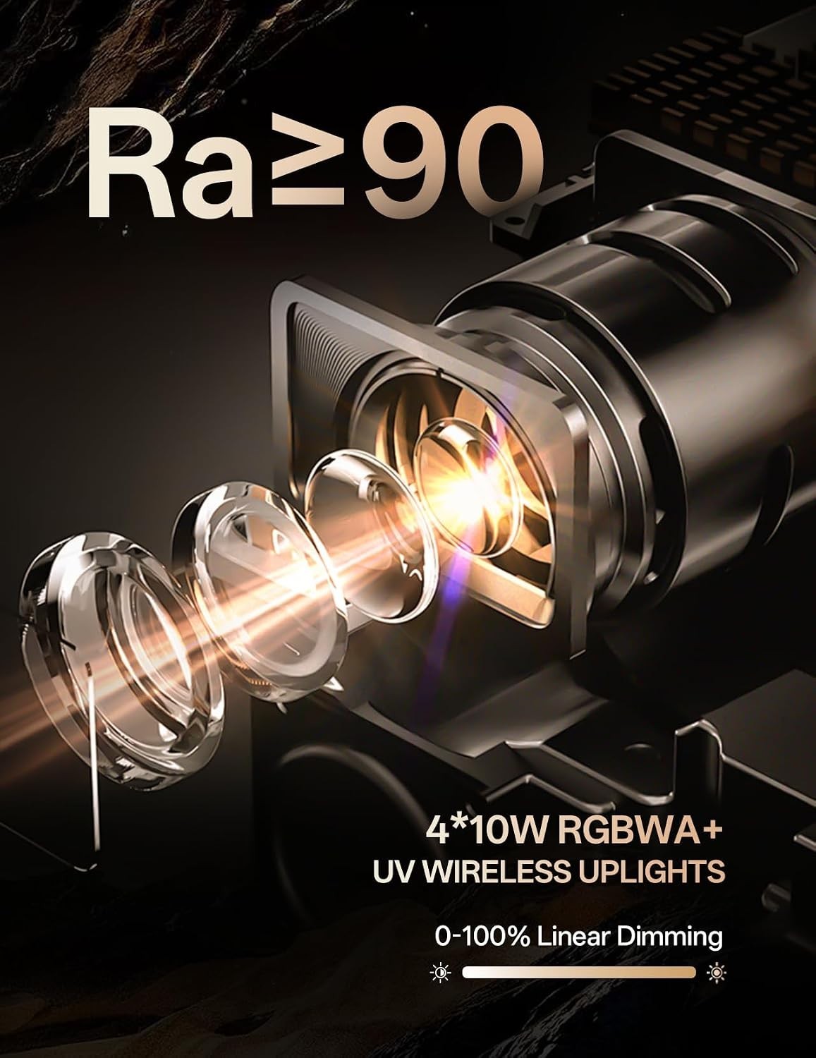 Wireless Rechargeable Stage Lights, 5200mAh Par Lights, 40W RGBW+UV Uplight, …