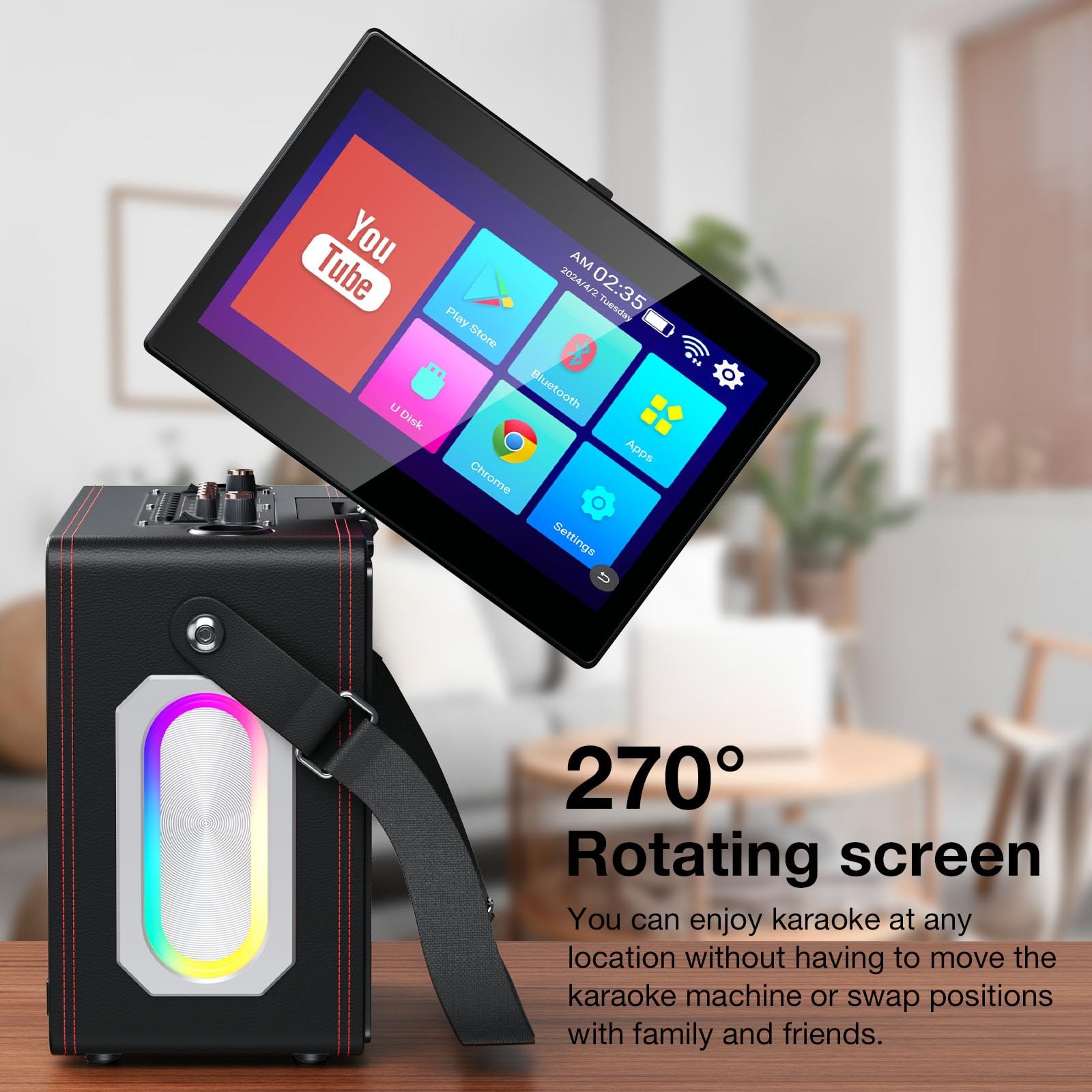 Karaoke Machine for Adults, Built-in 14 Inch Tablet with Lyrics Display