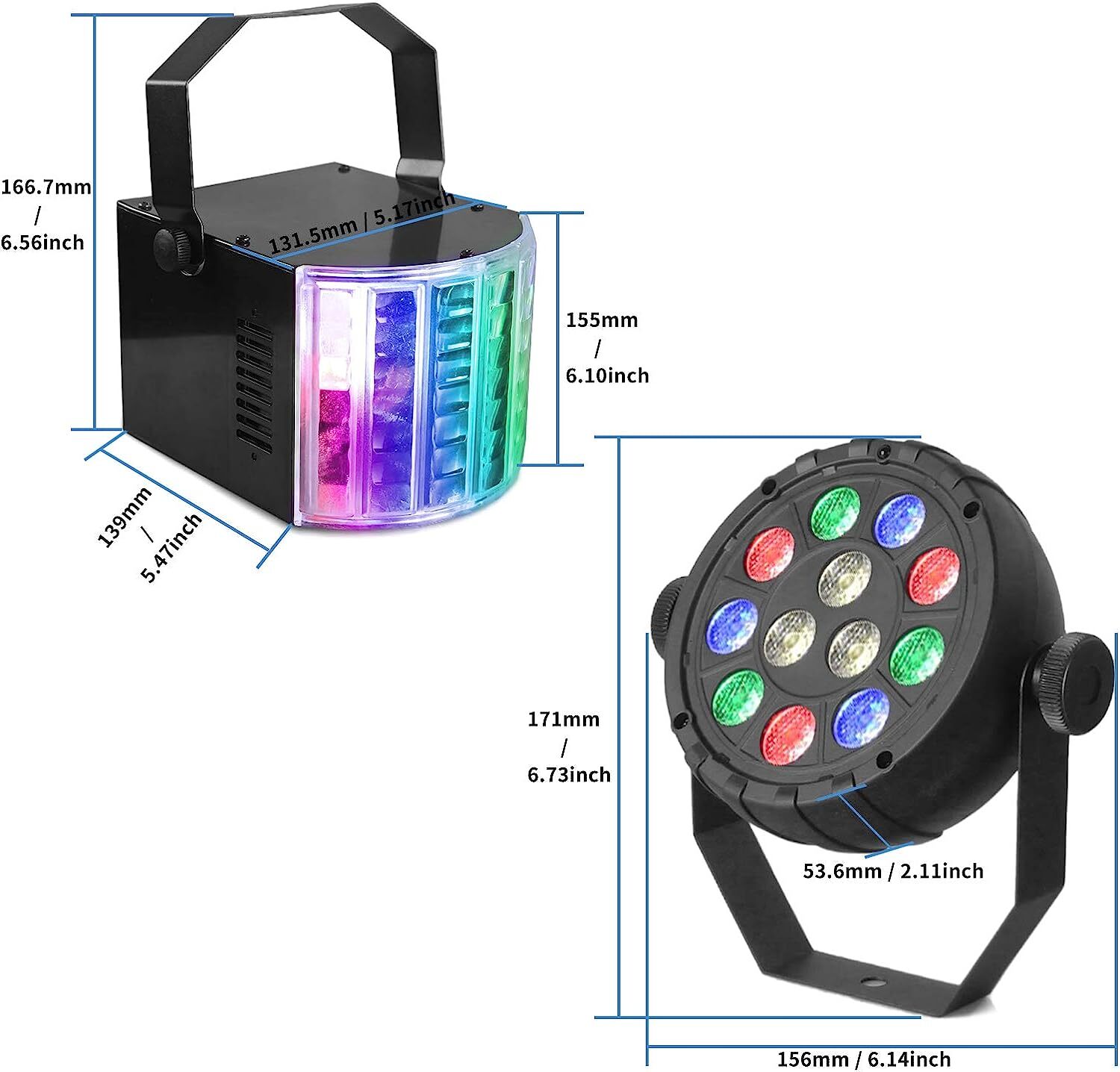 4PCS DJ Lights with Stand RGBW Stage Lighting System Party Wedding Light Set USA
