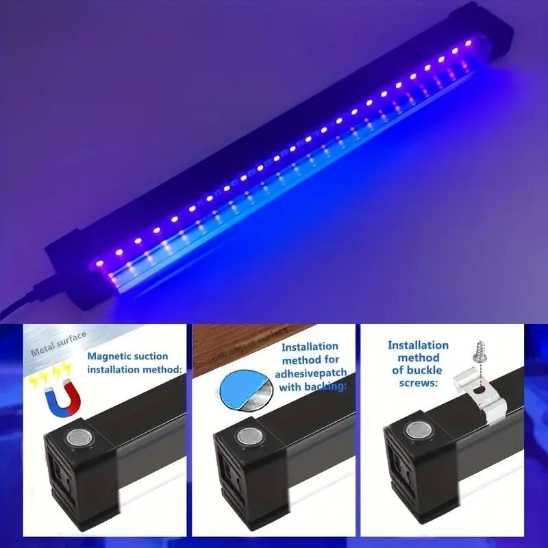 2PC/4PC 395nm LED UV Light Bar Blacklight USB Magnetic Lamp fr Party Club Stage