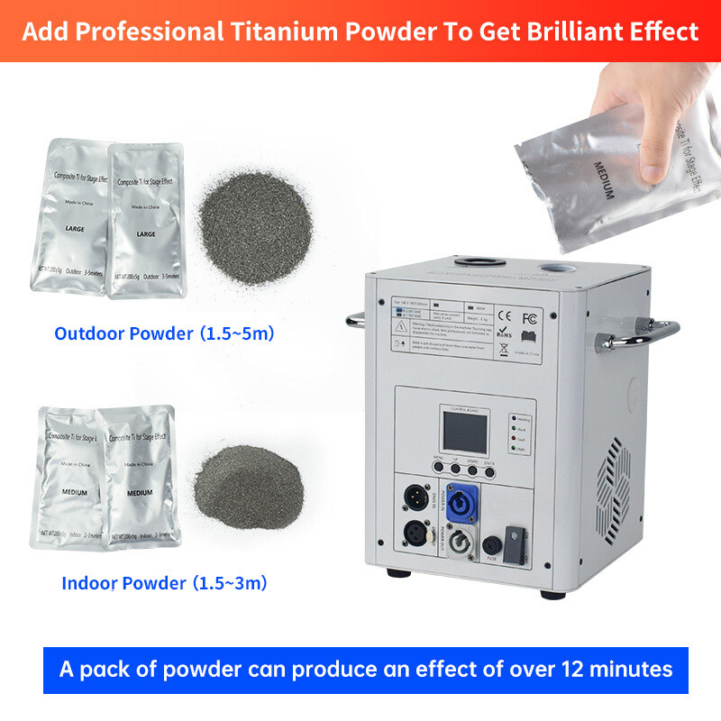 2PCS 750W Cold Spark Firework Machine DJ Event Party Machine with Flight Case