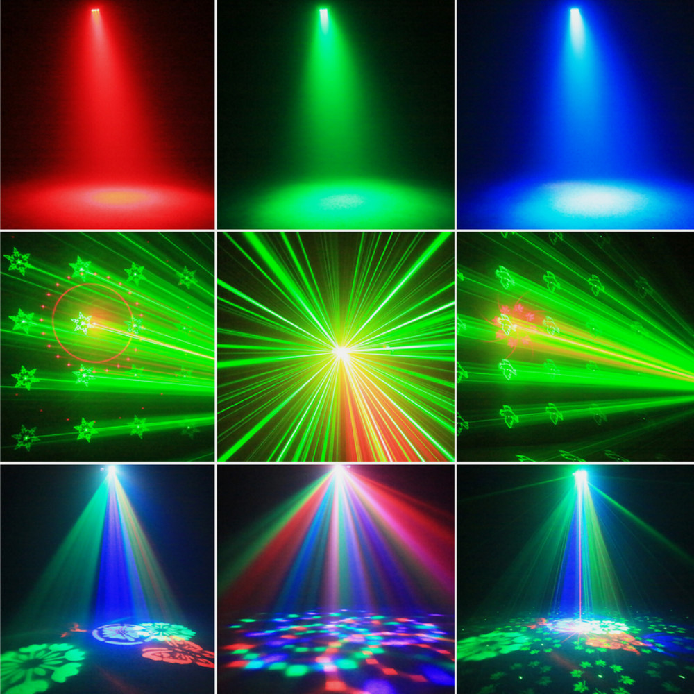 5in1 Disco Effect lighting RGB LED Beam DMX DJ Party Stage Laser Projector Light
