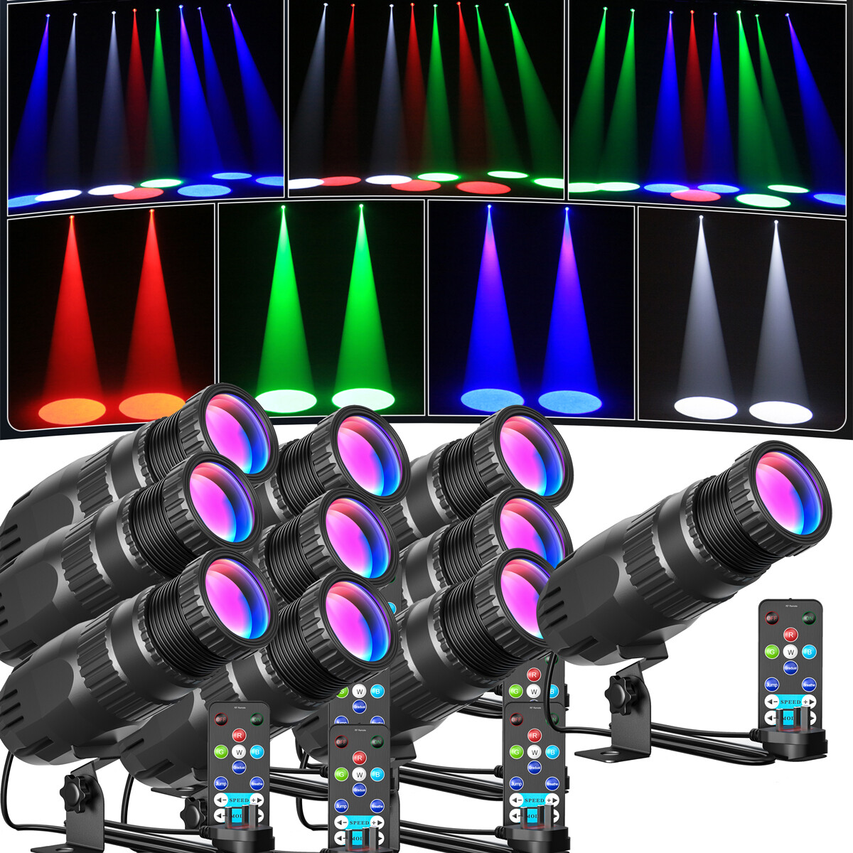Remote RGBW 4 in 1 10W LED Spotlight Stage Party Lighting Beam Pinspot
