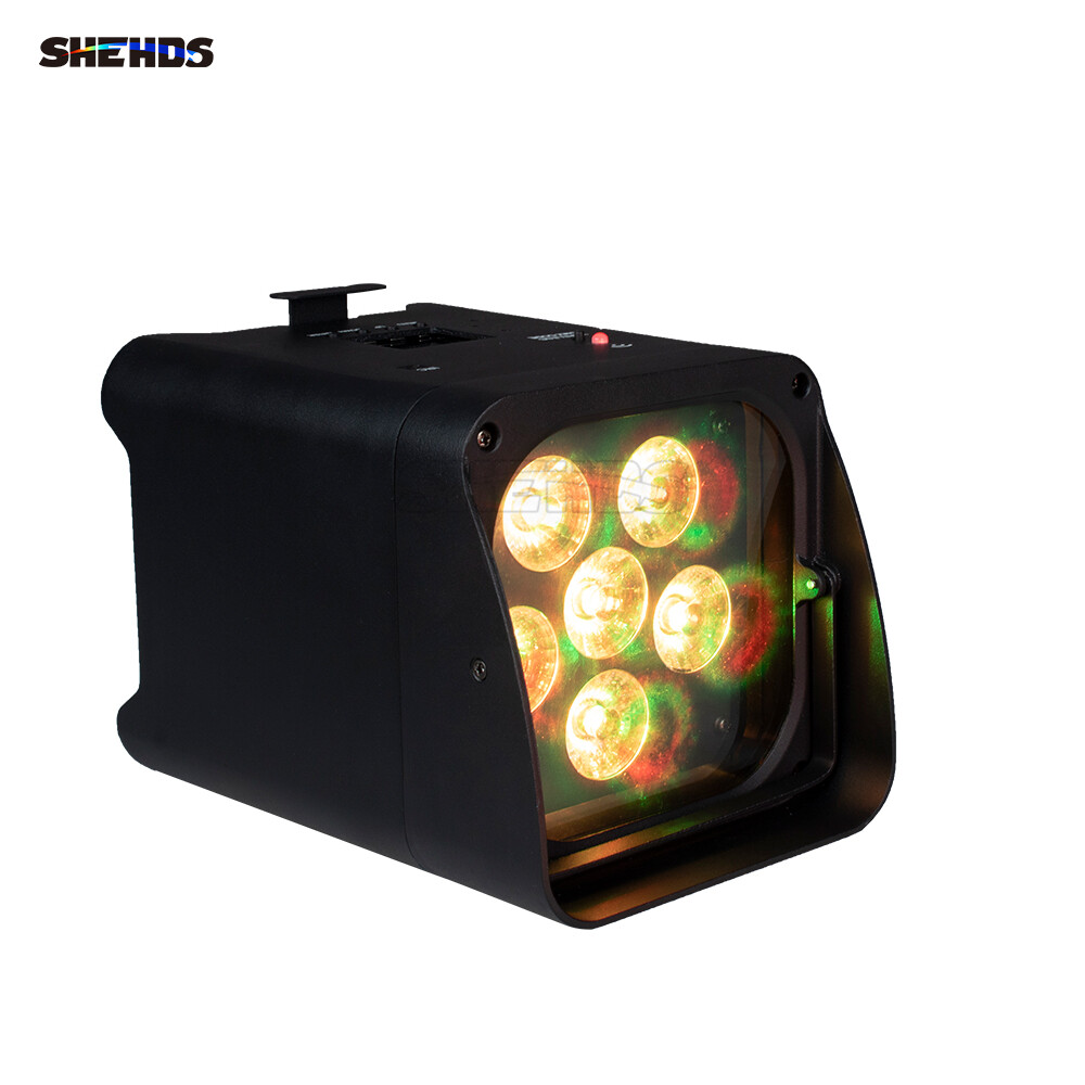SHEHDS 10Pcs 6x18W RGBWA+UV Wifi APP Wireless Remote Control Par Light With Case